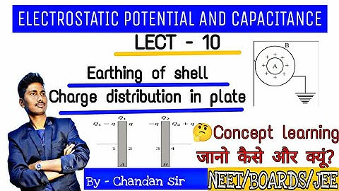 12th CHAP-2(LEC-10)EARTHING!EARTHING OF SHELL!CHARGE DISTRIBUTION IN PARALLEL PLATE!NEET/BOARD/IIT