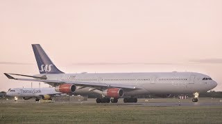 Sunset A340 Sas Airbus A340-300 Takeoff Copenhagen Airport