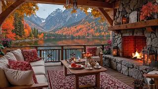 Mountain Lake Autumn Jazz 🍁 Cozy Cabin Fireplace Music for Focus, Reading & Relaxation