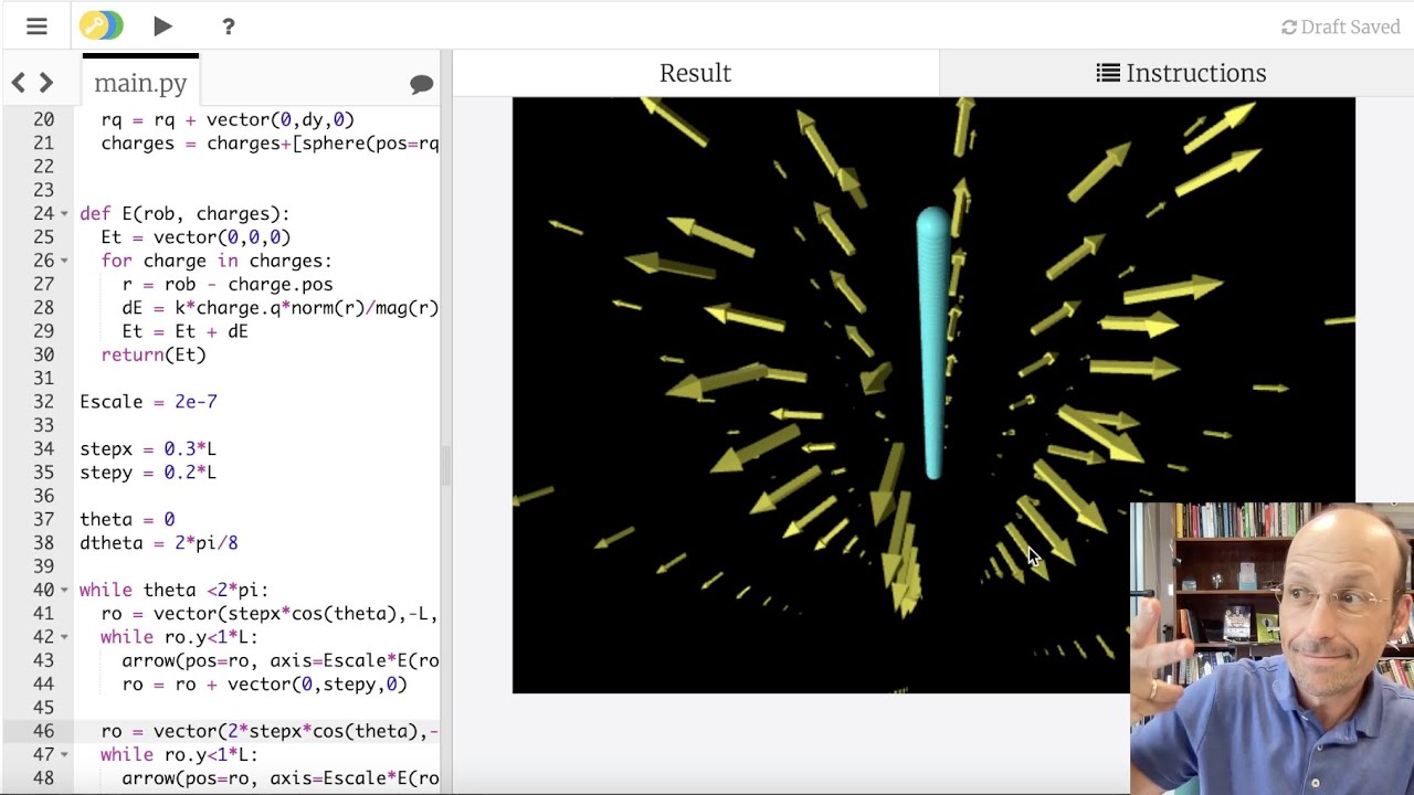 visualizing-the-electric-field-due-to-a-charged-rod-in-3d-with-python-youtube