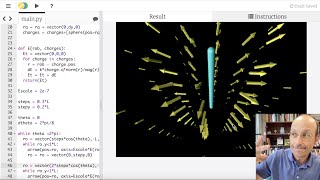 Visualizing the Electric Field due to a Charged Rod in 3D with Python