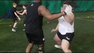 Offensive Line Drills.Hand battle drills