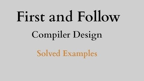 First and Follow in compiler design #2