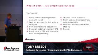 OpenStack and Rackspace – an Australian perspective: Tony Breeds, Rackspace