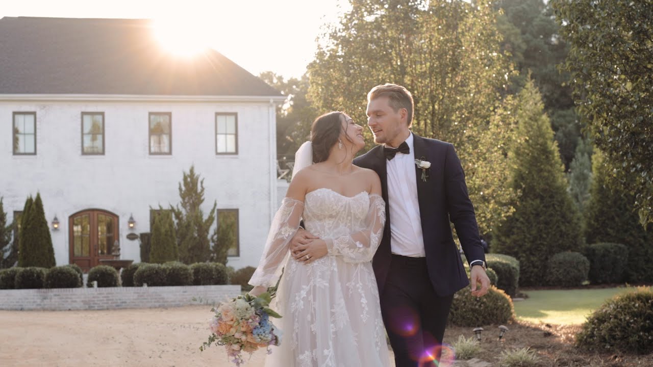 Romantic Letter Exchange and First Touch at The Bradford Wedding in New Hill NC