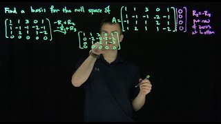 Finding the Basis of the Null Space of a 4x5 Matrix