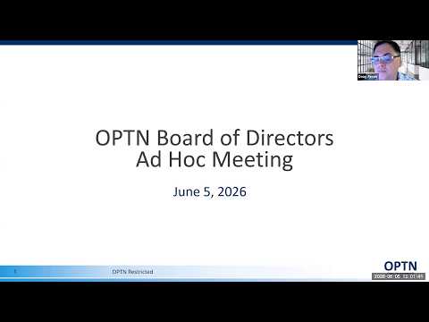 OPTN Ad Hoc Board of Directors Meeting - June 5, 2026