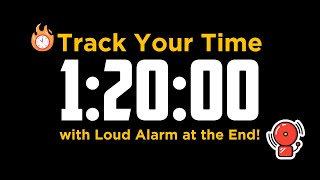 1 Hour and 20 Minutes (80 minutes) Countdown Timer With Loud End Alarm