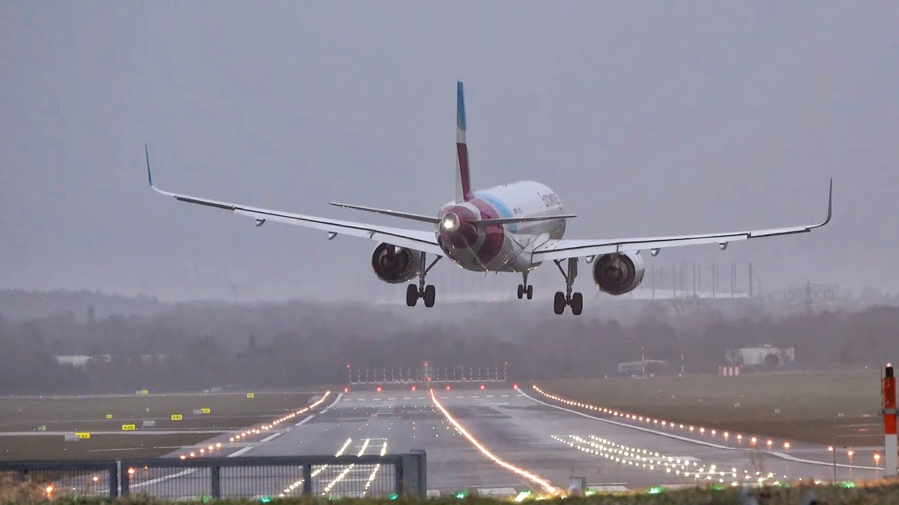 Crosswind Landings & Takeoffs GO-AROUND Hamburg Airport Plane Spotting