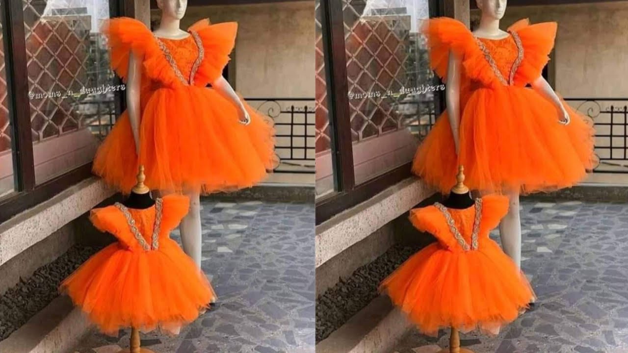 How to make a ruffle ball dress for a 3monthold girl/Mum&daughter