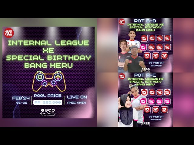 🔴[LIVE] MATCH DAY 2 INTERNAL LEAGUE XE FAMILLY - SPESIAL BIRTHDAY BANG HERU [B vs D] [A vs C] class=