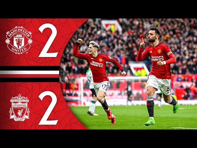 Bruno Scores From The Halfway Line 🤯 | Man Utd 2-2 Liverpool | Highlights class=