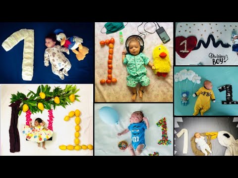 Affordable and easy one month theme baby photography | 1 month baby photoshoot ideas at home
