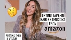 HAIR EXTENSIONS I ORDERED ON AMAZON! // Putting them in myself!