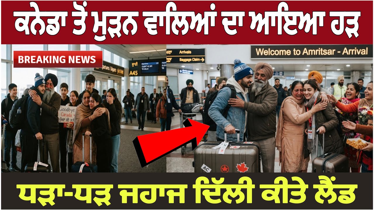 ⁣ਕਨੇਡਾ ਤੋਂ ਵਾਪਿਸ ਮੁੜਨ ਵਾਲਿਆਂ ਦਾ ਆਇਆ ਹੜ, ਸੈਕੜੇ ਲੋਕ ਦਿੱਲੀ ਕੀਤੇ ਲੈਂਡ। Big breaking news
