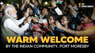 PM Modi gets a warm welcome by the Indian Community, Port Moresby