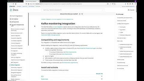 New Relic On Host Integration with Kafka