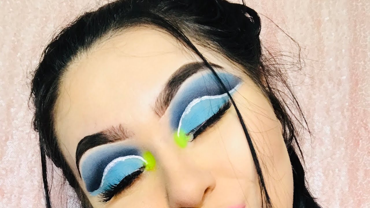 Lime Green and blue eyeshadow - YouTube
