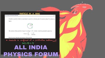 Particle in a Ring _IIT JAM _JEST _GATE _NET_Quantum_mechanics