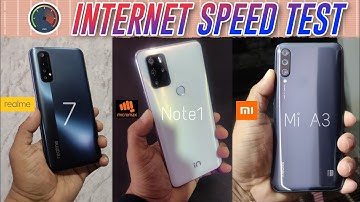 Mi A3 vs Micromax In Note 1 vs realme 7 : Internet Speed Test