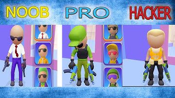 Run n Gun AIM Shooting - NOOB vs PRO vs HACKER