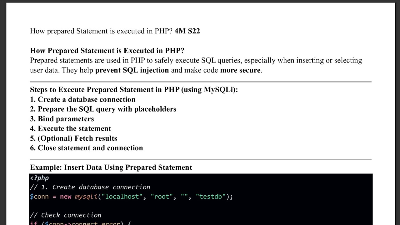 6.2 - Prepared Statement in PHP - WP - YouTube