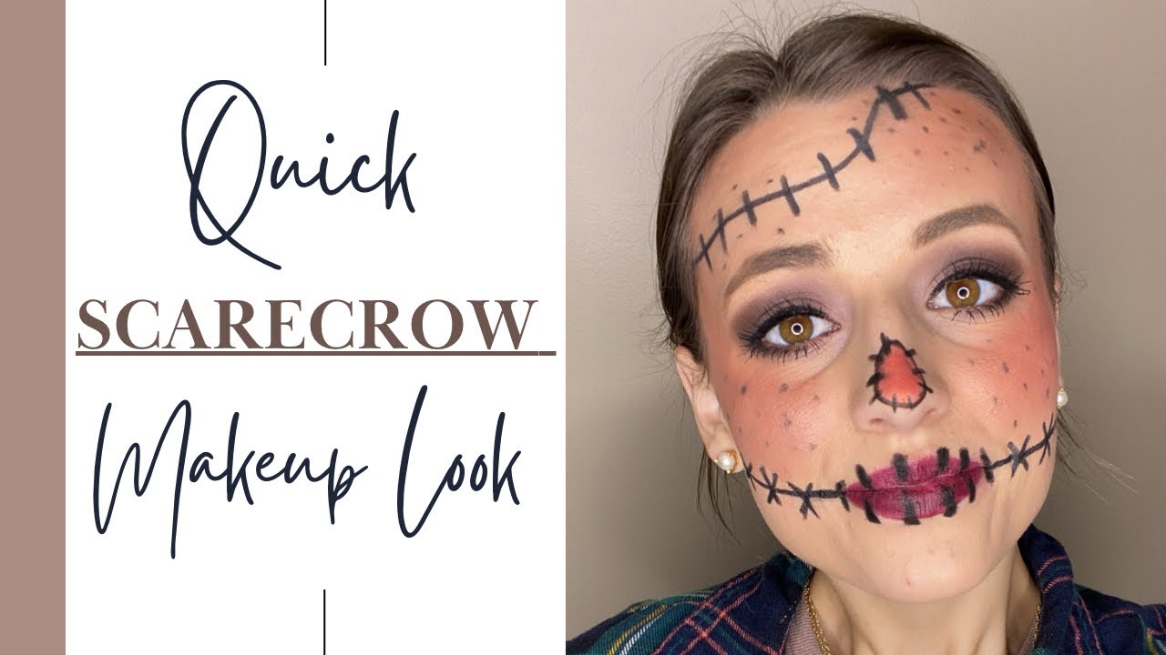 Cute Easy Scarecrow Makeup - Halloween Tutorial - Kindly Unspoken