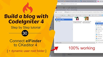 #30. Connect elFinder (File Manager) to CKEditor 4 in CodeIgniter 4