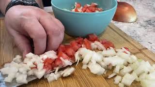How To Dice An Onion And Make A Quick Pico De Gallo.