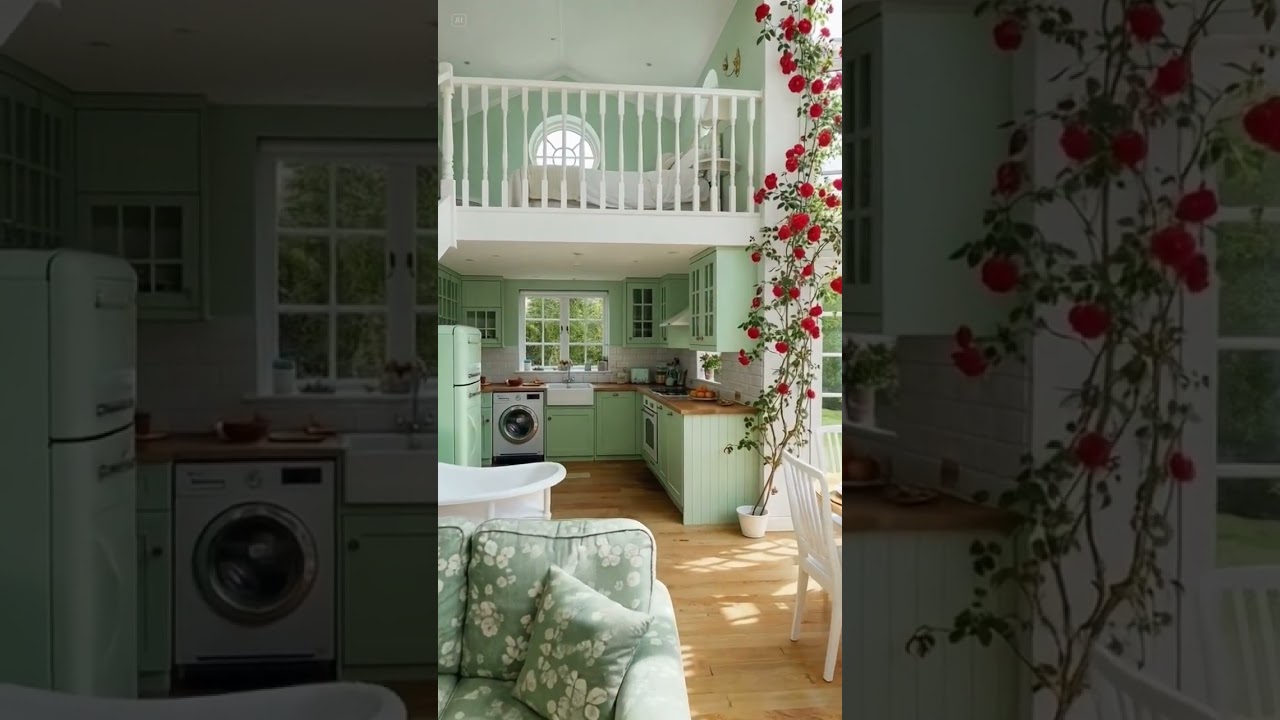 Charming Cottage Living: Serene Green Interiors" 