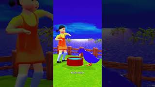 squid game doll vs duck 3D funniest moments 😂😂#shorts#viral#trending#funny