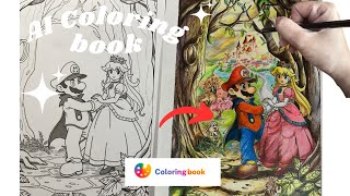 How I turned AI into coloring page!#ai #aiart @coloringbookAI_offical#coloringbookai #mario