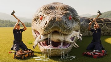 Brave Heroes Save Mother Horse from Giant Python Attack 🐍