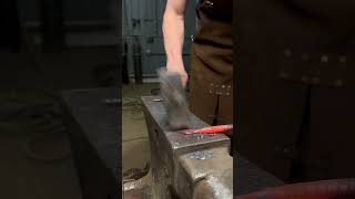 Blacksmith forging leaf from rebar. Heat 2. #blacksmith