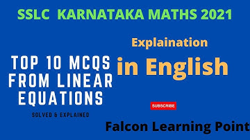 SSLC KARNATAKA MATHS |MCQs |Linear equations |Explaination in Hindi