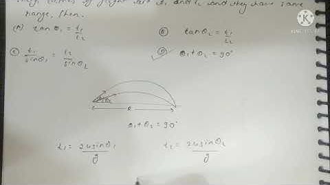 Two particles A and B are projected from point o with equal speeds they both hit the point P