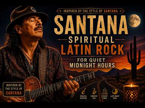 Santana Style Spiritual Latin Rock for Quiet Midnight Hours 🌙 Epic Guitar, Tenor Sax & Desert Soul