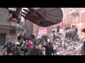 اثار انهيار عقار بجوار قسم