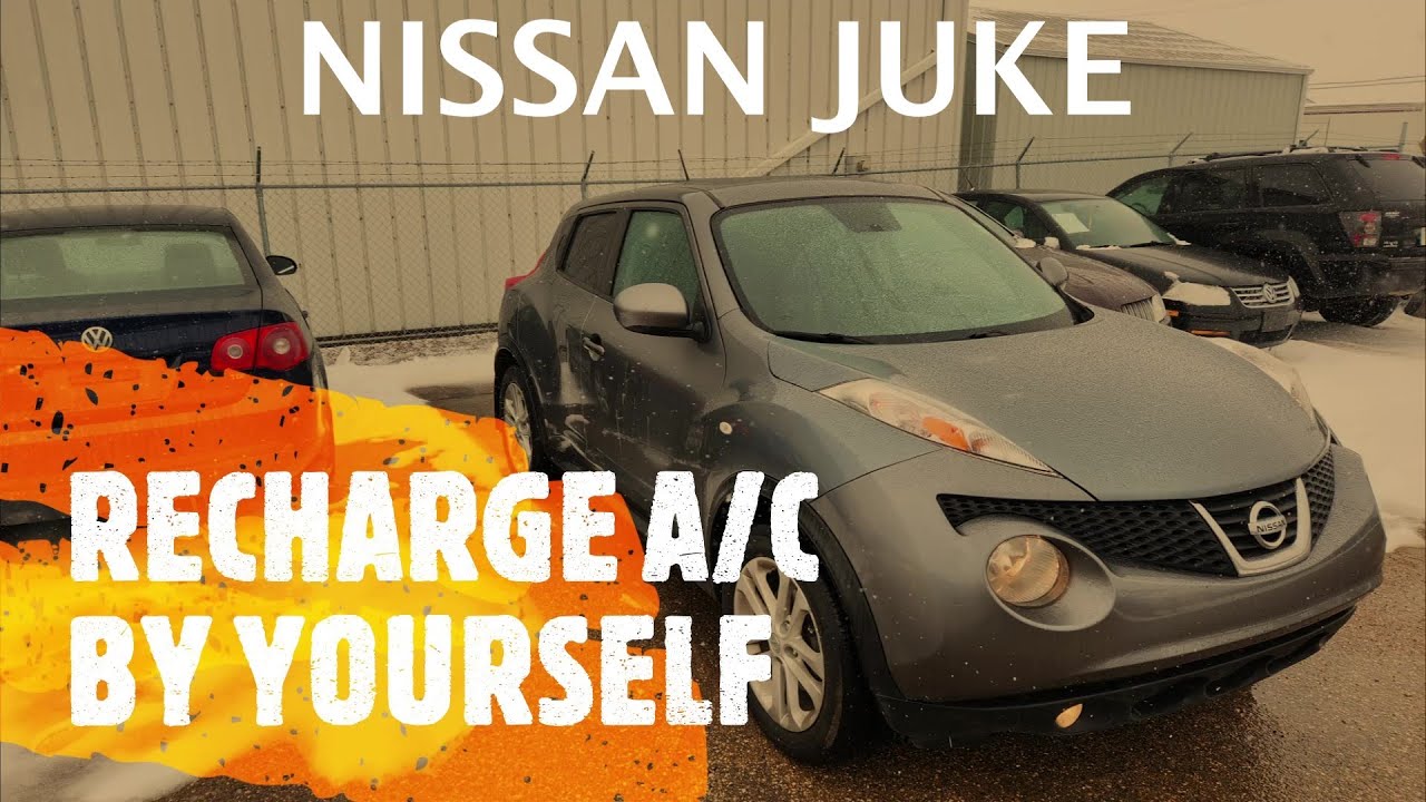 Nissan Juke HOW TO RECHARGE / REFILL A/C AIR CONDITIONING BY YOURSELF