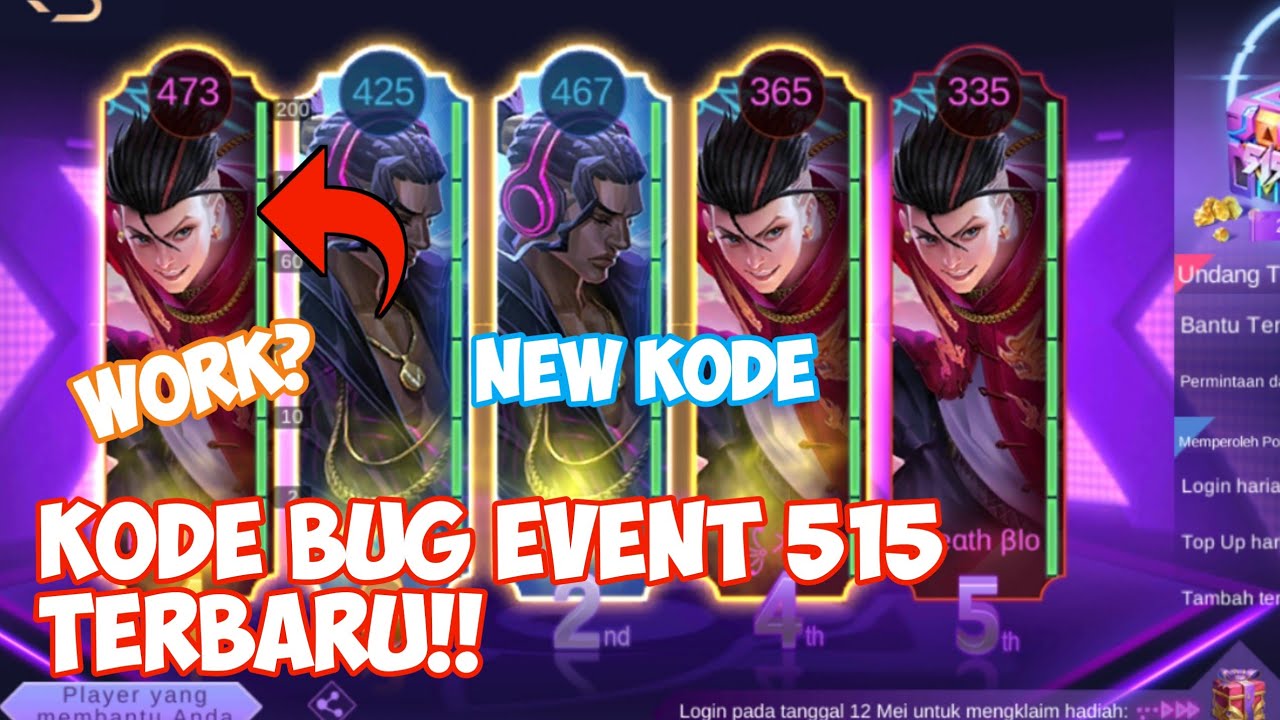 BUG KODE TERBARU EVENT 515 !! AUTO RANK 1 LAGI APAKAH MASIH WORK ? - Mobile Legends
