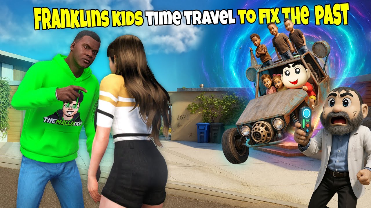 Franklin’s Kids Time Travel to the Past! 🕰️ Save Mom & Dad | GTA 5 Malayalam