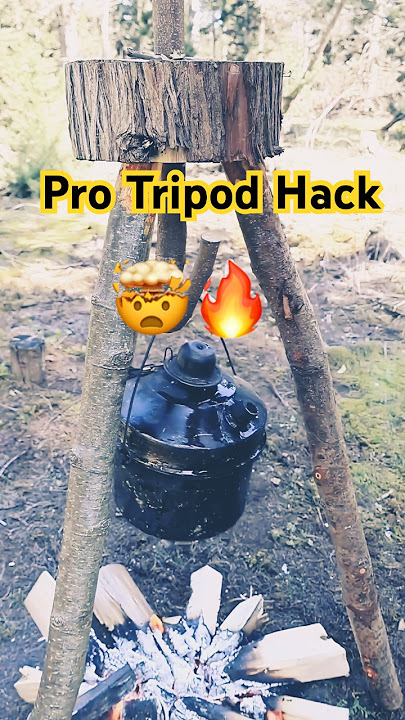 SMART TRIPOD: No Rope, No Nails! 🪵🔥 #survival #lifehacks #camping #bushcraft #outdoors #diy