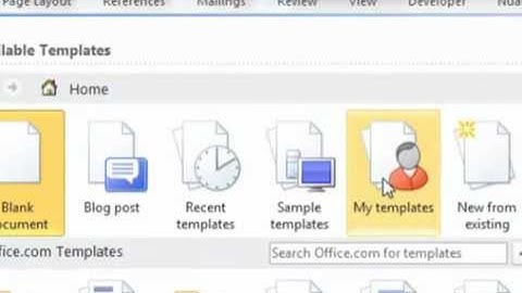 MS Word 2010:Creating a Template