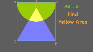 Hard Geometry Problem | Find The Yellow Area | ABCD Square