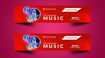 How To make a YouTube Channel Art  YouTube cover in  Photoshop