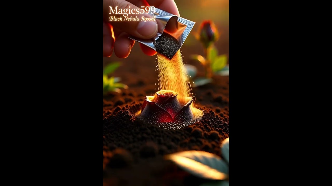 Black Nebula Rose Ultra-Realistic Plant Growth Time-Lapse 🌱✨ 