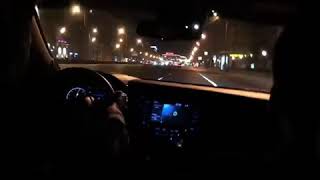 Shashki in night Moscow. Toyota Camry 3.5 2018.