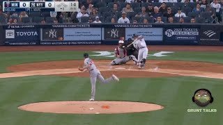 Anthony Volpe and Aaron Judge hit back to back home runs!!! Volpe hits his 1st!! Vs Twins