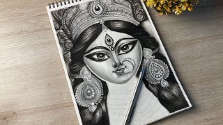 Durga Mata Drawing, pencil sketch tutorial....part-2