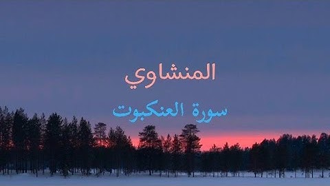 سورة العنكبوت القارئ محمد صديق المنشاوي بدون صدى